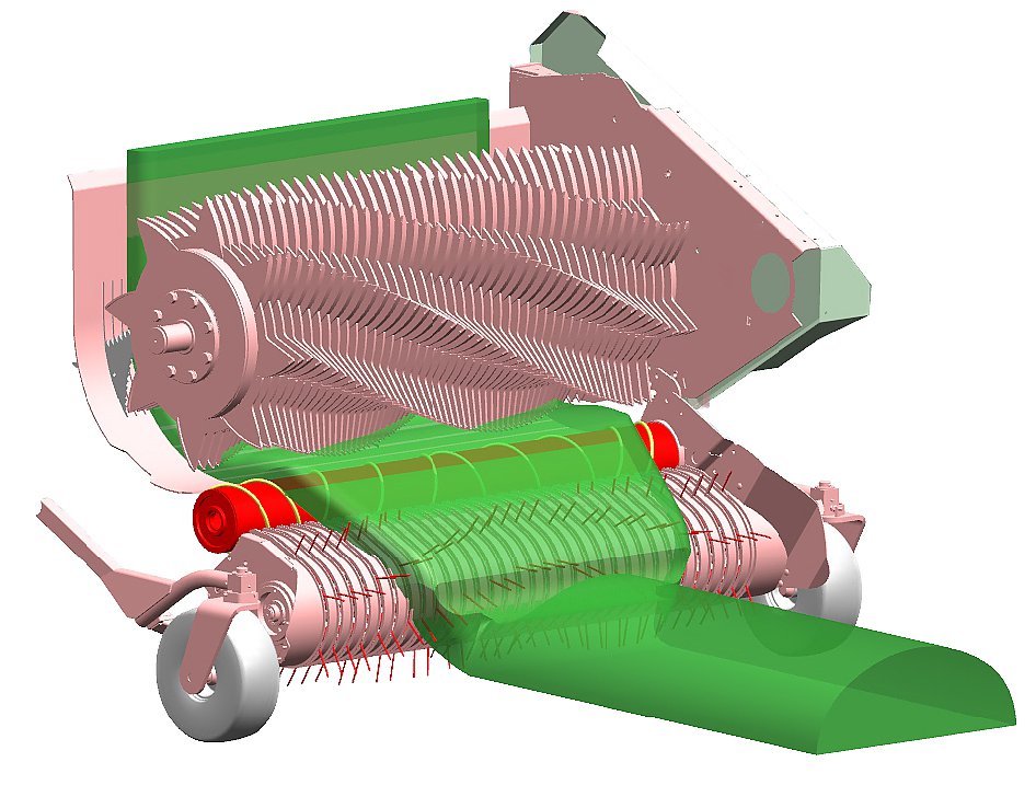 3d image of the Continous-Flow System on the forage wagon 