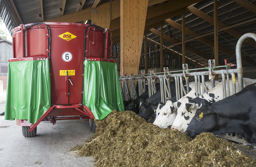 Strautmann dairy feed mixer wagon rear discharge doors