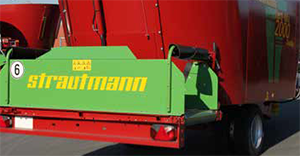 Strautmann vertical mixing tub rear crossover conveyor